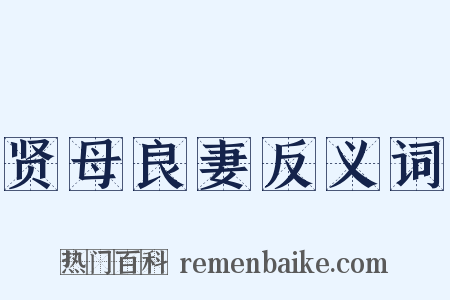 贤母良妻反义词是什么意思的图片